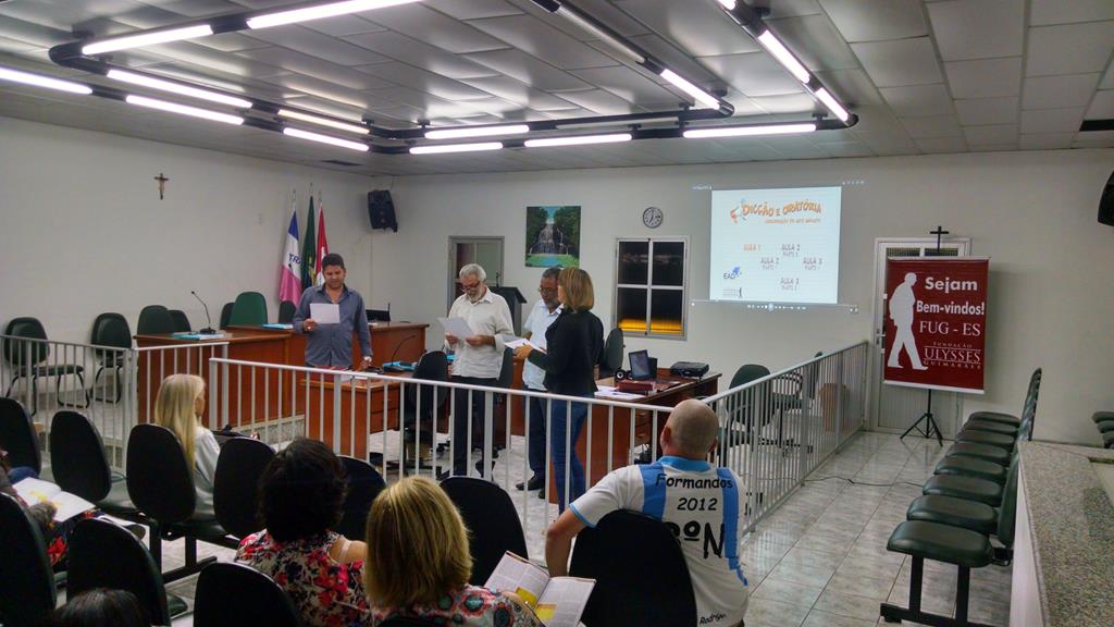 A Fundação Ulysses Guimarães realiza curso de Dicção e Oratória na Câmara Municipal de Ibiraçu